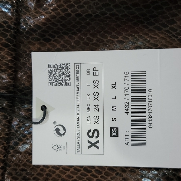 NWT ZARA Animal Print Pleated Faux Leather Skirt - Picture 4 of 5